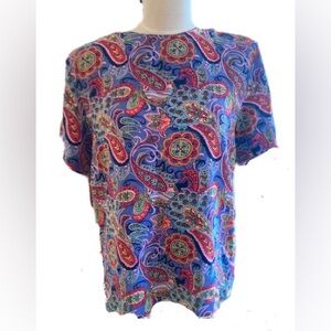 Silkland 100% pure Silk blouse VTG size L